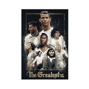 Messi, Ronaldo Legends Soccer Stars Poster Canvas Poster Wall Art Decor Print Picture Paintings for Living Room Bedroom Decoration Unframe:12x18inch(30x45cm)