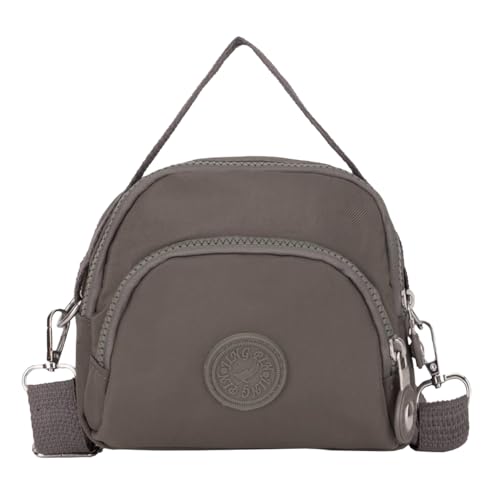 FAVORTALK Kleine Umhängetasche Damen Wasserdicht Grau – Schultertasche Messenger Handtasche Umhängetaschen Nylon Crossbody Bag für Arbeiten Reisen Lässig,DJB00308