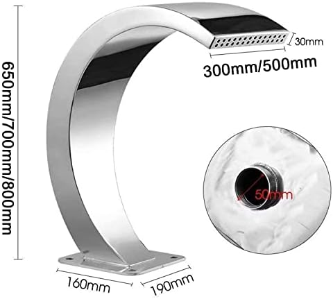 Stainless Steel Waterfall Fountain - 65cm Outdoor Pool Sprinkler & Garden Water Feature for Ponds, Landscaping Supplies, Elegant Waterfall Decor