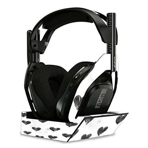 Image of MightySkins Glossy Glitter Skin Compatible with Astro A50 Wireless Headphones + Base Station (Gen 4) - Ink Hearts | Protective, Durable High-Gloss Glitter Finish | Easy to Apply | Made in The USA