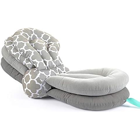 ESINPHLOS Nursing Pillow Multi Function Breastfeeding Pillow Maternity Nursing Pillow Baby Breastfeeding Pillow Baby Feeding Pillow Positioner Adjustable Height-Gray Cover