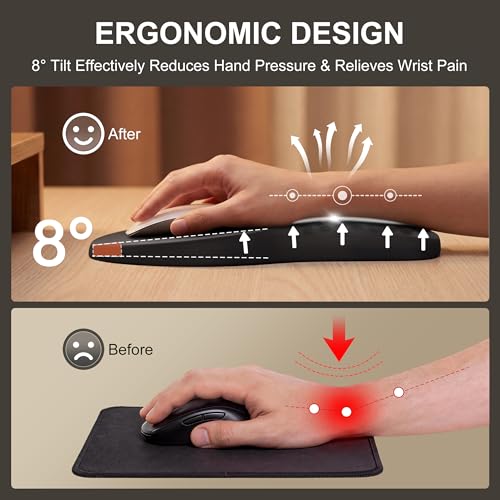 Ergonomic Mouse Pad with Wrist Rest Support, Mousepad for Carpal Tunnel Pain Relief, Memory Foam with Massage Design, Non-Slip PU Base for Office, Home, Gamming by Everweekend - Image 3