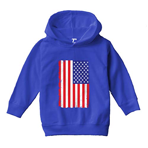 Tcombo Distressed American Flag - 'Murica USA Toddler/Youth Fleece Hoodie