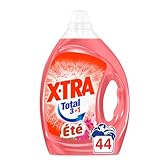X•TRA Verano – 44 lavados (2,2 L) – Detergente líquido universal – Perfume Flori – Lavadora blanca y colores