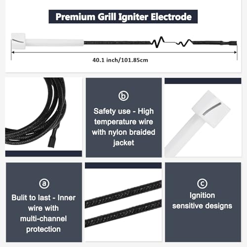 Image of Hiorucet Grill Parts for Monument Grill 4 Burner 35633, 41847NG, 24633, 17842, 24367, Stainless Steel D010012307 Flame Tamers, A0212926 Burners and Igniters for Monument Grill Replacement Parts.