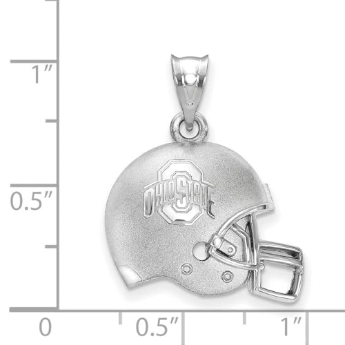 Sterling Silver the Ohio State University ohio State On Block o Athletic Mark 3D Football Pendant Necklace2