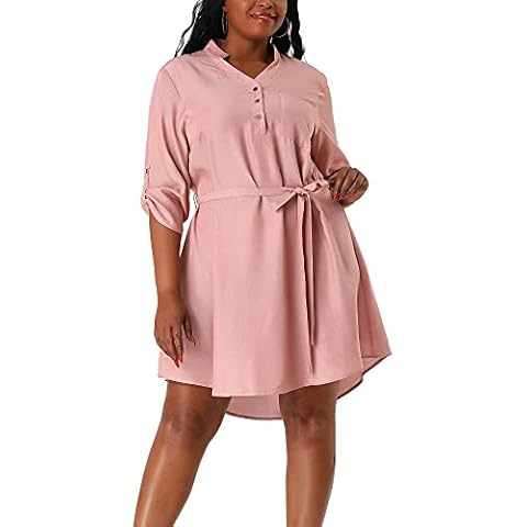 Vestido Agnes Orinda Talla Grande Mezclilla Rosa Cover