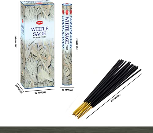 White Sage 100 Incense Sticks (5 Packs Of 20 Sticks)| Best For Meditation,Yoga,Aroma Therapy, Relaxation| #TOP1