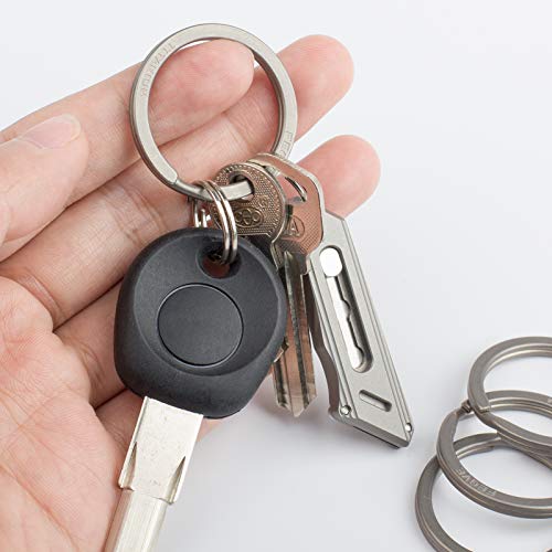 Image of FEGVE Titanium Key Chain Rings Split Rings 4 Pack - Durable, Lightweight and Corrosion-Resistant Keyrings for Home & Car Keys