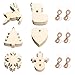 Produktbild 60 Stücke Weihnachtsbaum Ornament Hängende Flitter DIY Holz Chip Anhänger mit 60 Stück Seil, Schneeflocke Glocke Rentier Handwerk Verzierungen für Weihnachten Dekoration Hochzeit Party Decor, 6 Stil
