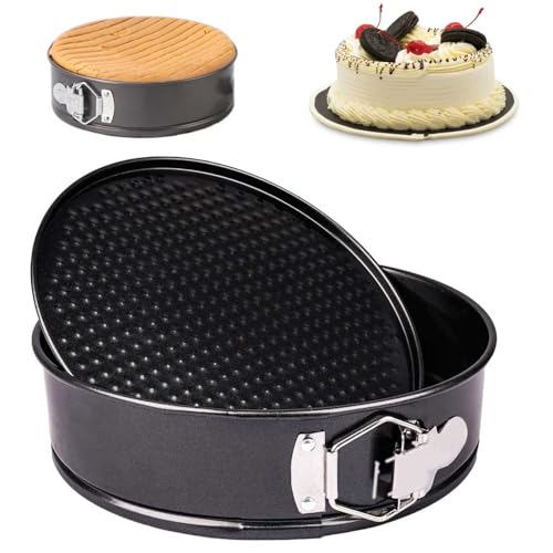hzbaiyi 8 Inch Round Pan for Baking 20 cm Springform Cake Tin with Loose Base Non Stick Bake Ware Round Cake Tin for Restaurants Home and Kitchen Baking Accessories PFOA Free
