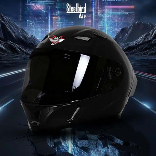 Steelbird SBA-11 7Wings LT ISI Full Face Helmet for Men Glossy Black - Image 5