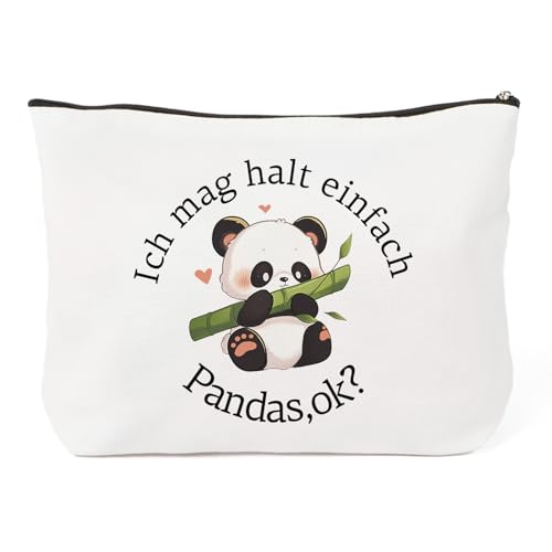 Geburtstagsgeschenk für Beste Freundin Geschenke für Junge Frauen Kleine Kosmetiktasche Mädchen Geschenkideen Freundin Valentinstag Makeup Bag - Ich Mag Halt Einfach Pandas