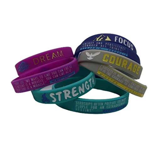 12-Pieces-Inspirational-Wristbands-Party-Favors-for-Teens-Sweet-16-Dance-Gymnastics-and-Cheerleading-Gifts-for-Girls-Motivational-Quote-Message-Bracelet-for-Women-Silicone