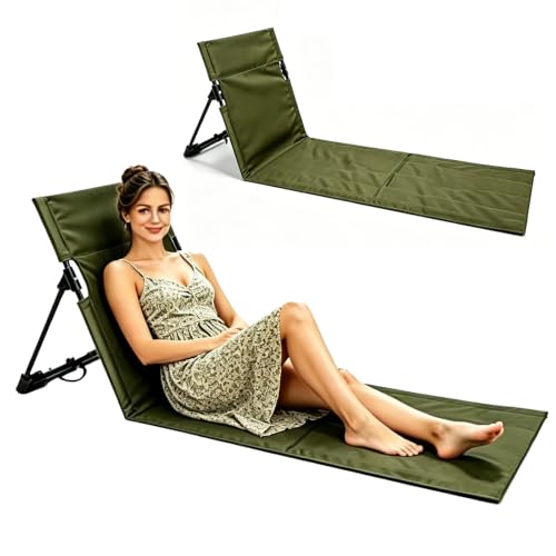 YuLiMirich Esterilla de playa plegable con respaldo (verde)