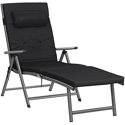 SONGMICS Tumbona Plegable con Colchón de 6 cm Cover