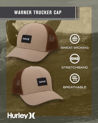 Image of Hurley Mens Trucker Hat Fairway Mesh Trucker Hat, Quick Dry Snapback