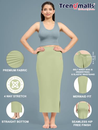 Image of TRENDMALLS Women's Polyester Spandex Stretchable Straight Saree Shapewear Petticoat for Women, Cotton Blended, Skirts for Women, Saree Shaper