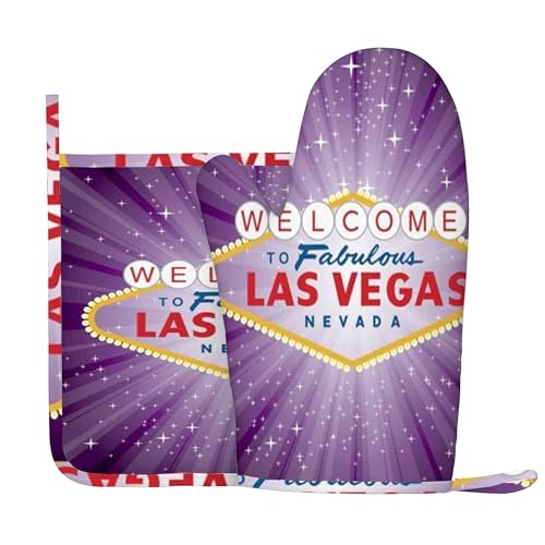 Las Vegas,Oven Mitts and Pot Holders Sets,Las Vegas Sign