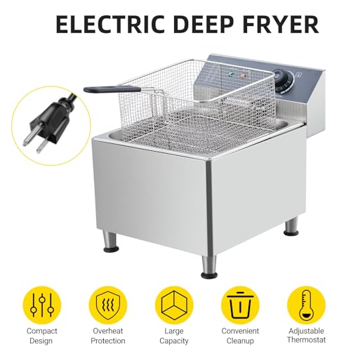 Towallmark Electric Fryer 11.6QT, 11L Fryers With Baskets Large, 1700W Portable Deep Fryer For Restaurant And Home Use, Electric Deep Fryer With Basket And Lid