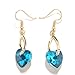 Produktbild Charmante Frauen Blue Crystal Ohrringe Elegante Herzform Damen Party Hochzeitsohrringe Modeschmuck Geschenk