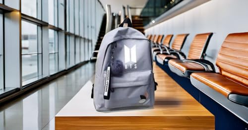 Image of BTS Backpack for Girls | K-Pop School Bag with Trendy Design & Keychain | Waterproof Lightweight Travel & College Women Backpacks for Teens | Shoulder Bags | Gift For Girls