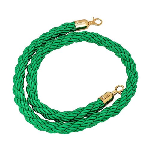 CAIFEXUE 1/1.5/2/2.5/3.0Mden Stanchion Rope Queue Barrier Ropes,Crowd Control Rope,Braided Hemp Rope for Queue Divider,Rope Safety Barrier/Green/2M