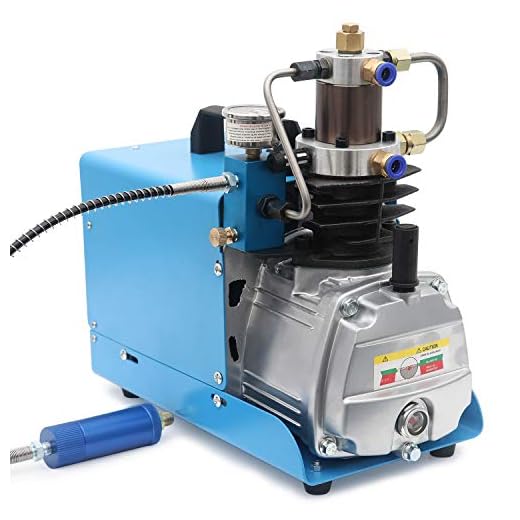 High-Pressure Electric Air Compressor Pump 4500 PSI 30 MPa 300 BAR High Pressure System Rifle PCP Paintball Fill Station for Fire Fighting and Diving (30Mpa)