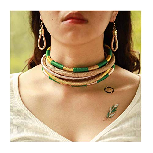 Fstrend Boho Tribal Layered Choker African Necklace Earrings Set3