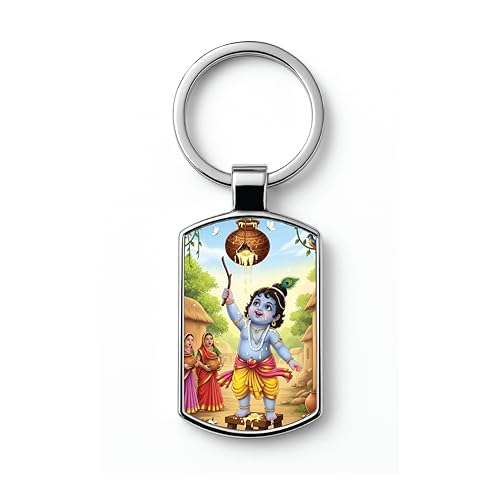 Image of Stylish Metal Keychains with Permanent Glossy Print - Inspirational Quotes & Spiritual Designs - Perfect Key chains for loved ones, Personal Use, Gifts & Return Gifts