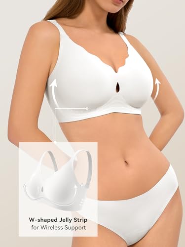 Image of LUCKMEEY Bras for Women No Underwire Wave Push Up Wireless Bra Seamless Bras Full Coverage Bralettes Lift Everyday Bras
