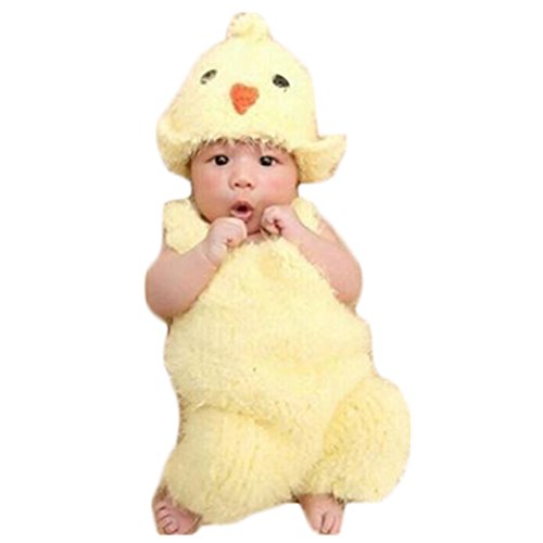 Image of Unisex Newborn Baby Girl Boy Outfits Crochet Cute Chick Clothes Photography Props Hat Pants