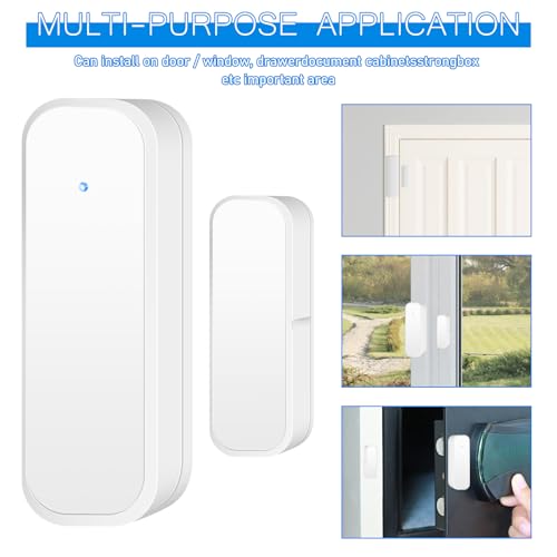 WiFi Türsensor, 2er Set drahtloser Türalarm Sensor, intelligente Tür-Offen-/Geschlossen-Detektoren, Smart Tuya Türsensor kostenlose drahtlose Fenstersensor-App-Benachrichtigung für Zuhause