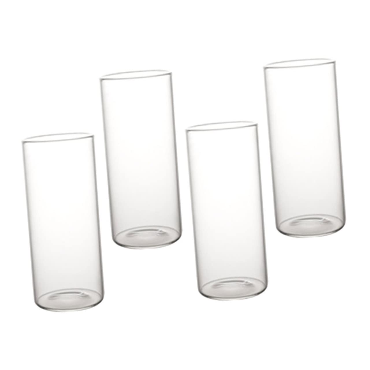 SOLUSTRE 4Pcs Transparent Milk Glass Drinking Cups Leakproof Design for Beverages Smoothies and Cocktails Stylish and Glassware for Home Bars and Parties