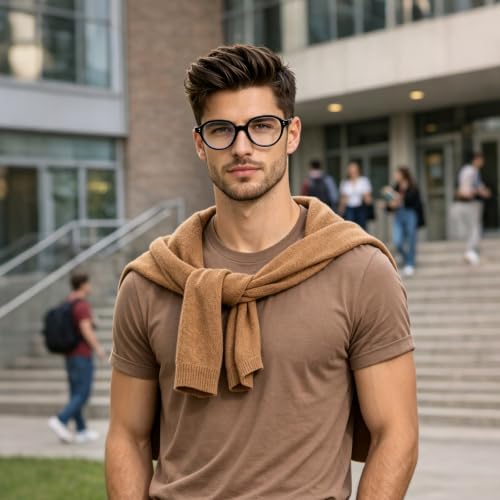 Image of Dollger Blue Light Blocking Glasses For Woman Men TR90 Retro Round Computer BlueLight Glasses Clear Lens Non-Prescription Black