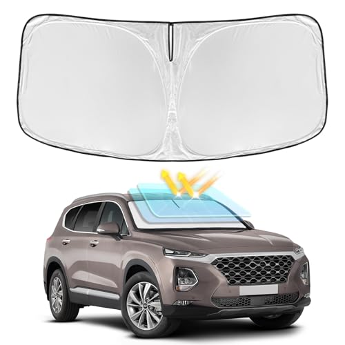 for Hyundai Santa Fe 2019-2023 Windshield Sun Shade - 4 Layers Car Sunshades for Front Windows Shade...