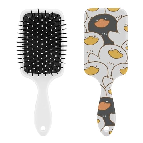 パドルブラシ 面白い アヒル ヘアブラシ くし 絡まない 頭皮マッサージ おしゃれ レディース メンズ 兼用 頭皮ケア キャラクター マッサージブラシ ツヤ サラサラ 便利 人気 かわいい 乾湿両用
