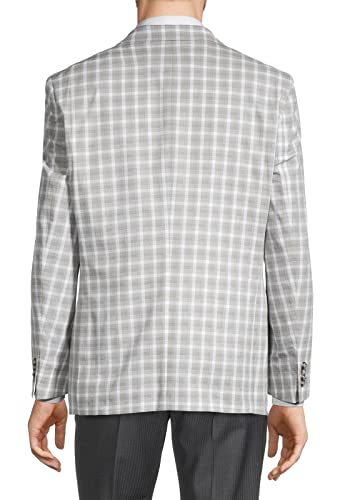 Tommy Hilfiger Mens Trevor Plaid Flex Fit Two-Button Blazer Gray 40R2