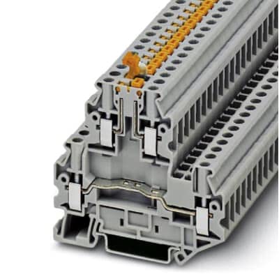 3044762, Knife Disconnect Terminal Block, 2row 4conn, 6.2mm, 500V 30A, 10-26AWG, UTTB 4-MT P/P