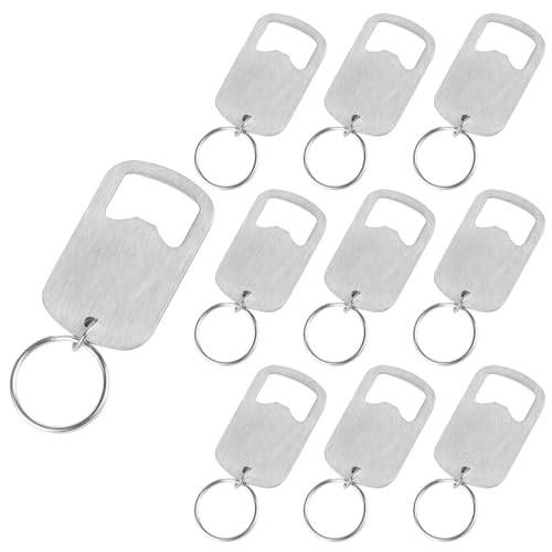 10 Stück Flaschenöffner Schlüsselanhänger Flaschenöffner, Bieröffner Edelstahl Bierflaschenöffner mit Schlüsselanhänger fur Küche Bar Pub Restaurant Bier Dosen Bottle Openers, Männer Geschenk