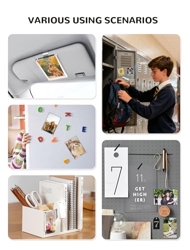 4 Pack Car Picture Holder, Clear Acrylic Magnetic Car Photo Holder, Horizontal & Vertical Photo Car Visor Photo Clip, Personalized Car Picture Frame, Suitable for Adding Family, Personal or Pets Photos - Image 7