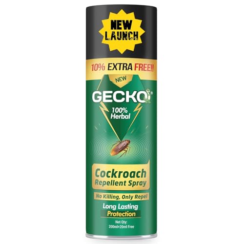 Image of Gecko Cockroach Repellent Spray | Non-Toxic Cockroach Repellent for Home, Kitchen, and Office | Human & Pet Friendly | Natural, Biodegradable | No Kill, Just Repel | Easy to Use | Non-Toxic (200 ML)