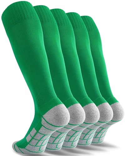 Image of CWVLC Soccer Socks (1 /3 /5 pairs) Team Sport Knee High Socks for Adult Youth Kids