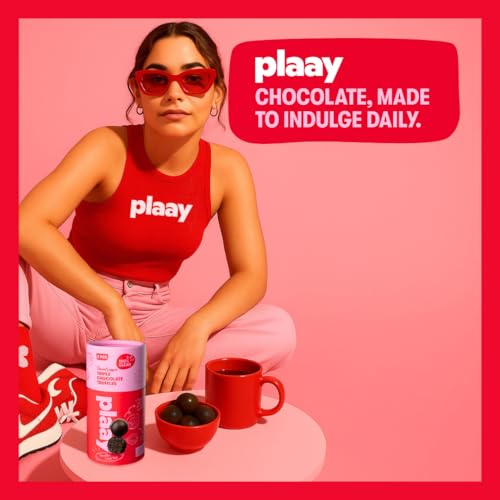 Plaay Triple Chocolate Truffles – Rich Dark Chocolate with Chocolate Chips & Cocoa Nibs – Clean Ingredients, Guilt-Free Indulgence, Keto-Friendly and Made with Premium Ingredients – 30g