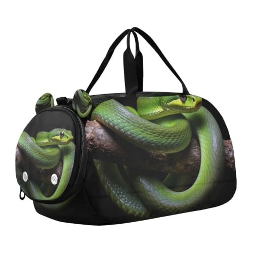 Bolsa de deporte infantil Funny Green Tree Snake para entrenamientos y viajes