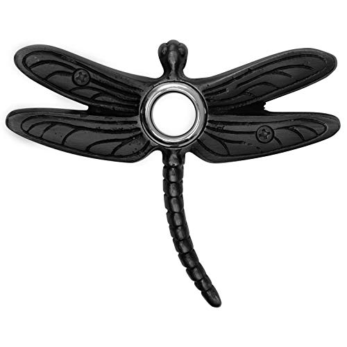 Waterwood Solid Brass Summer Dragonfly Doorbell In Black - Wired & Illuminated Push Button From Environmentally Friendly Recycled Material #TOP19