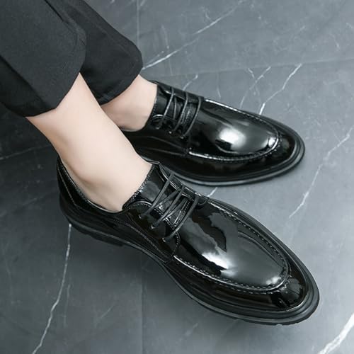 Men's Classic Dress Shoes Business Oxfords Lace-ups Modern Formal Derbys Patent Leather Shoes for Men3