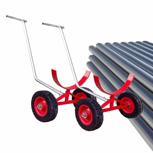 Generisch Heavy Duty Rohr Cart 1000kg Kapazität Solide Reifen 360 Schwenken für Stahl PVC-Rohrbaulager Transport