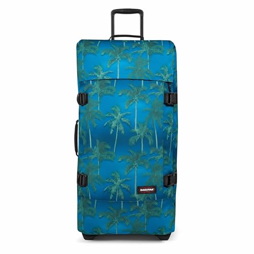 Image of EASTPAK Tranverz M - 78L Medium Soft Sided Checked Luggage, Dual Compartments, TSA Lock, Compression Straps & Smooth Inline Wheels, Brize Tree Navy