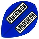 US Darts Pentathlon Blue Pear Shape Dart Flights - 3 Sets (9 Flights) - 100 Micro Ex-Tough